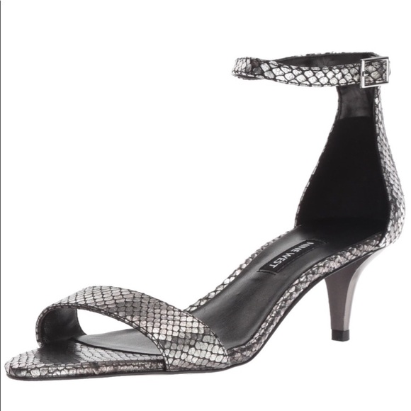 dark silver sandal heels